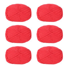6Pcs Knitting Yarn Thread Soft Crochet-65 deep western red