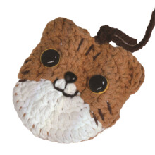 Beginners Crochet Kits DIY Plant Crochet Yarn-brown kitten bag