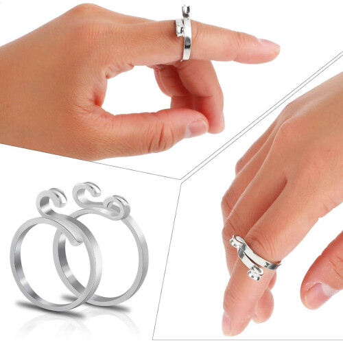 Adjustable Knitting Crochet Loop Rings Metal Yarn Guide-Set 2 2
