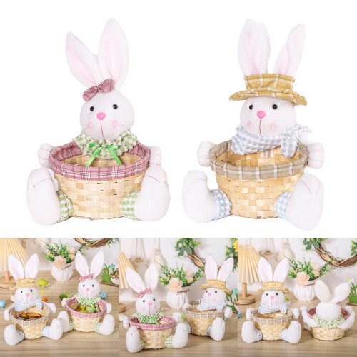 Easter Rabbit Miniatures Lovely Rabbit with Basket Miniatures 1