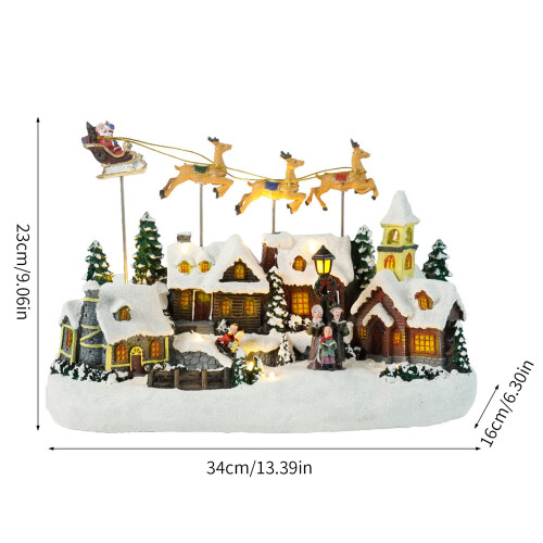 Leuchtendes Rentier-Dorfhaus mit Weihnachtsmelodien, 2
