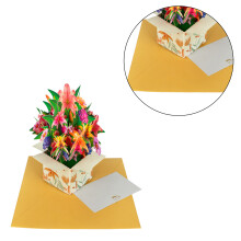 PopUp Cards 3D Flower Greeting Card Flower-Lily flower square b
