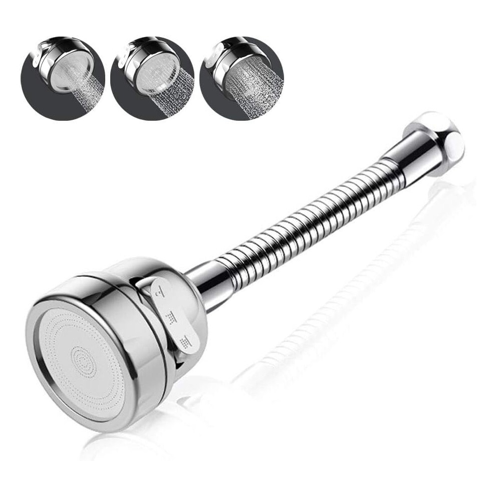 Flexible Use Faucet Sprayer Attachment, Water Saving Booster 360 Rotatable Faucet Head, Adjustable Three Modes Ergonomic Design, Anti-Splash 9135470995042