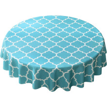 Rectangle Table Cloth for Indoor and Outdoor Use, Waterproof Vinyl Tablecloth with Flannel Backing for Rectangle Tables, Geometric Clouds Pattern, Din