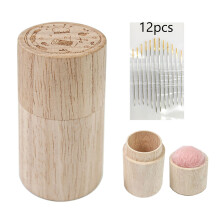 Embroidery Needle Holder Wooden Needle Holder with Needle-pink