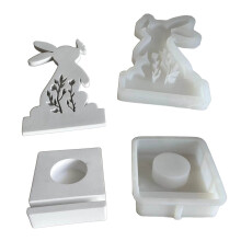 3D Rabbit Candle Holder Epoxy Resin Mould Handmade Easter Rabbit