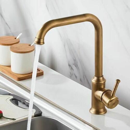 Solid Brass Antique Kitchen Faucet, Easy Installation with Included Hardware, Ceramic Valve Core for Reliable Performance 2