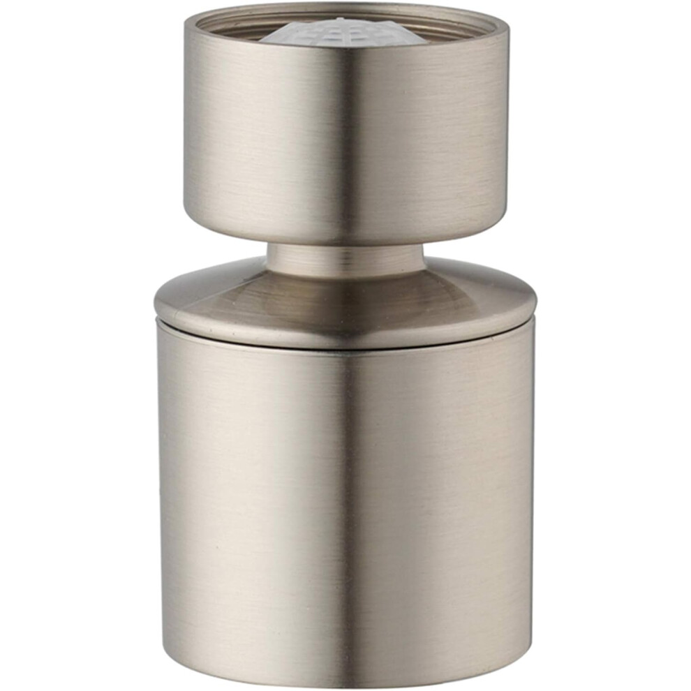 Brushed Nickel Finish Kitchen Sink Faucet Aerator, Stainless Steel 360 Degree Swivel Head Dual Spray Mode Water Saving