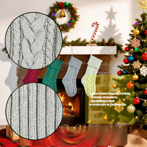 Polyester-Weihnachtsdekorationsstrumpf,-Grün 1