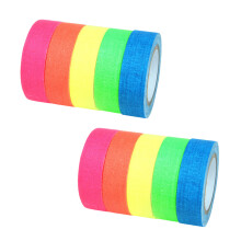 Super Bright UV Blacklight Reactive Tapes, Glow In The Dark For Indoor Outdoor Decor, Durable Cotton Fabric, Easy To Remove With No Residue, Versatile