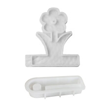 Flower Candle Holder Molds with Tealight Base Mould for DIY-D