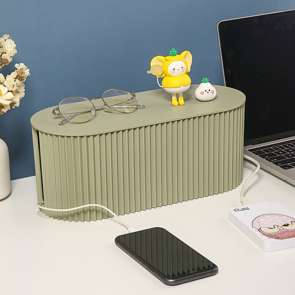 Power Socket Management Solution, Cable Management Box With Large Capacity And Easy Clean Abs Material, Desk Cord Organizer For Home Office Electronic 9198585542037
