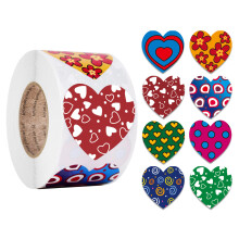 Adesivos de Coração para o Dia dos Namorados, Adesivos Decorativos de Amor, Etiquetas de Coração para Decoração do Dia dos Namorados,