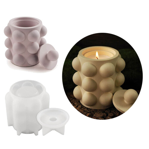 Jar Resin Mold with Lid Decors Storage Jar Epoxy Casting Mold 1