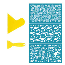 Clay Stencils Easter Rabbit Non-Adhesive Silk-Lots of eggs