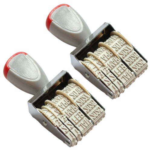 2Pcs Einstellbare Englisch Datum Roller Stamper ABS Stamper 1