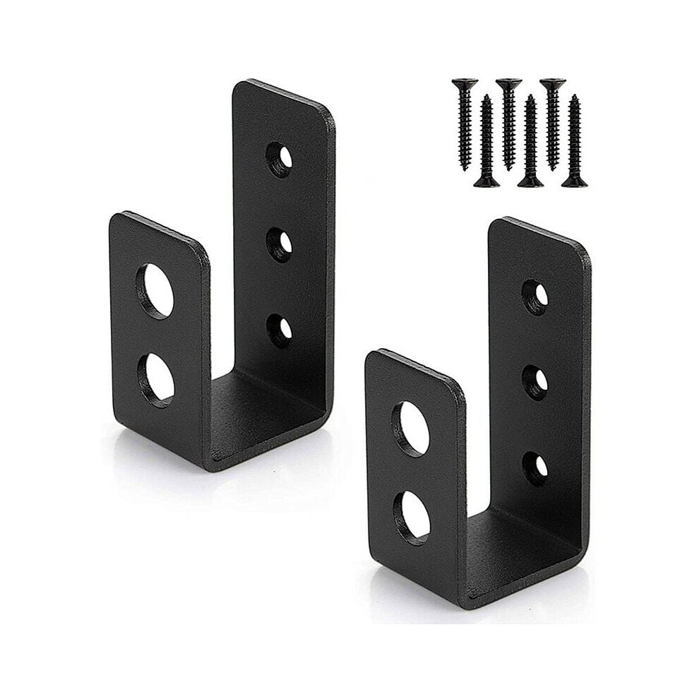Security Brackets For Door Reinforcement, U Shape Heavy Duty Security Brackets With Rust-Resistant Metal Construction, Adjustable Bottom Guide For Bar 9454554524542
