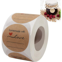 Adesivi in carta kraft resistenti all'acqua, realizzati con amore e pensati per personalizzare creazioni fatte in casa. Adesivo permanente per