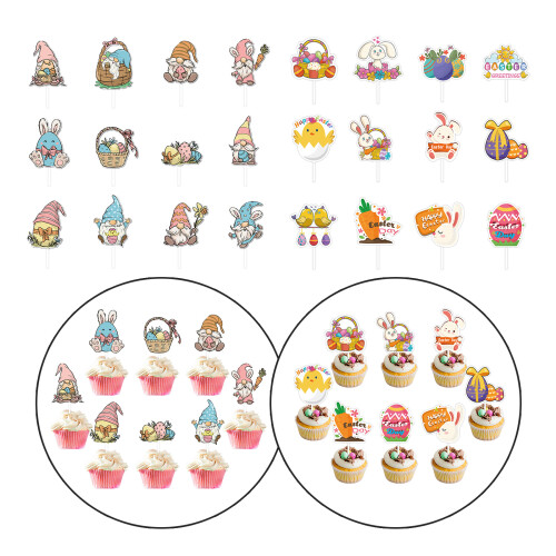 12Piece Easter Party Cake Decorations Easter Cupcake-Style 2 2
