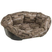 Katzenkorb - FERPLAST - Sofa Celeste Medium - Schwarz - Abnehmbares Kissen - Rutschfest