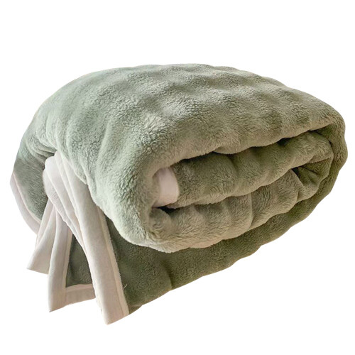 Kuscheldecke, Plüschüberwurf zum Schlafen oder Picknicken,- Grün