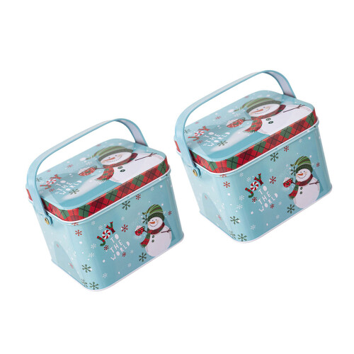 2 stuks decoratieve kerst snoepdozen blik koffer snoep-E-type