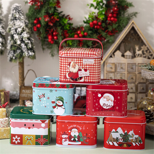 2 stuks decoratieve kerst snoepdozen blik koffer snoep-E-type 1