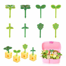 Pack of 8 Fruit Fork Cake Snack Pick Lunch Box Kindergarten Toothpicks