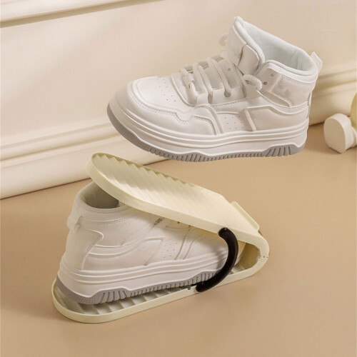 2 Pieces Shoe Organizers Set with Adjustable-Warm Gray White 1