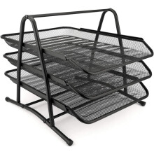 Tragbarer Organizer, stapelbarer Papierablage-Organizer mit mehrstufigem Design für platzsparende Effizienz, hochwertiges Metallgewebe