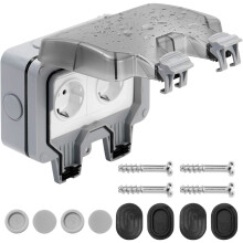 Enchufe exterior de montaje en pared, uso exterior a largo plazo, certificación impermeable IP66, fácil instalación, compatible con candado,