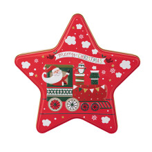 Kerstster blikken container opbergdoos met vakantiethema,