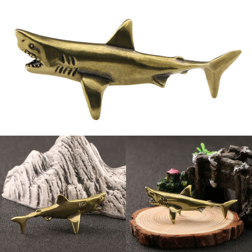 Messing-Bowmouth-Hai-Figur, dekorative Hai-Statuen, 1