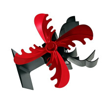 Christmas Fireplace Fan 4Blades Stove Fan Without Power-Red