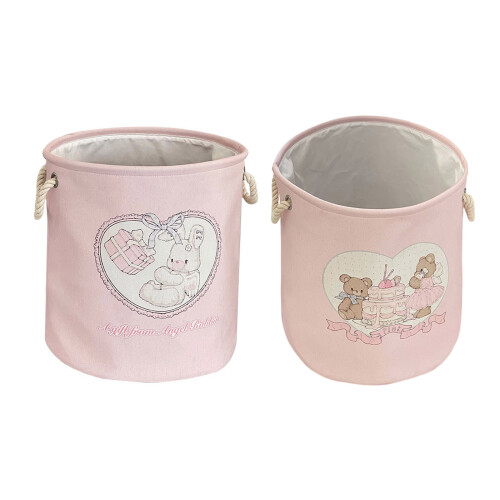 Laundry Hamper for Home Use Foldable Cotton Linen-cake bear 1