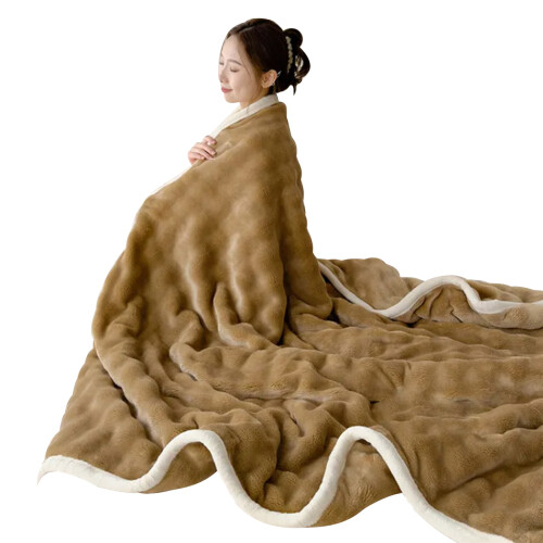 Comfort Blanket Plushie Throw for Sleeping or Picnics-Coffee
