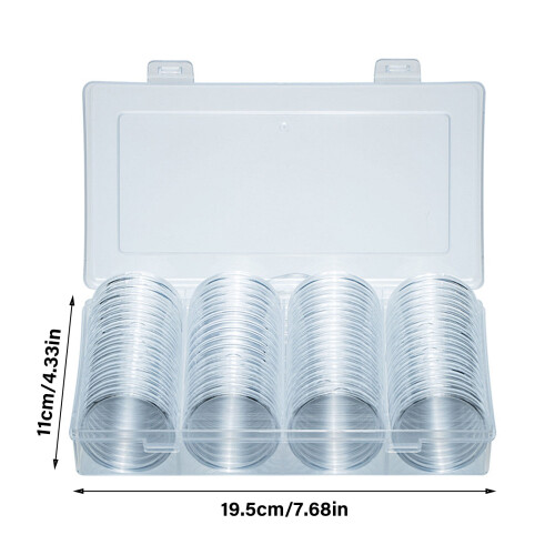 60pcs 40mm Coin Preservation Box Round Dustproof Transparent 2