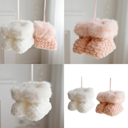 Handmade Christmas Decoration Plush Boot Ornament Hanging-Pink 2