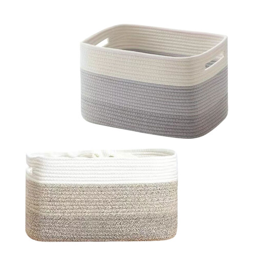 Functional Cotton Rope Storage Bin Sturdy Organizers For-A 1