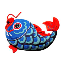 Schattige leeuw knuffel pluche kussen-Blauw koikussen S