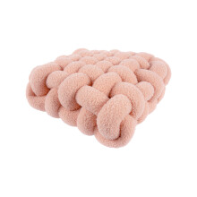 Lambswool Knot Pillow Round Boucle Decorative Cushion Handmade Knitted Plush Knot Pillow Ball Soft Decorative Throw Pillows For Bed Sofa Office Pink