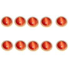 10Pcs Reflective Buttons Metal Sewing Buttons Closure-Orange1