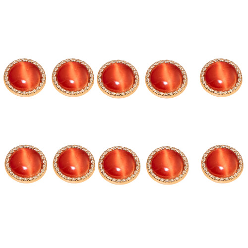 10Pcs Reflective Buttons Metal Sewing Buttons Closure-Orange1