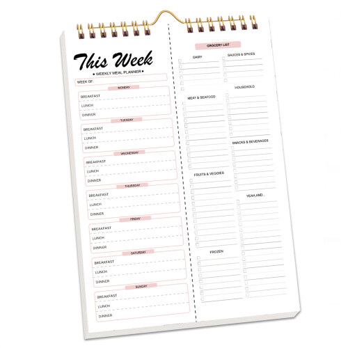 Kitchen Organization Notebook Meal Planner Featuring-No. 3