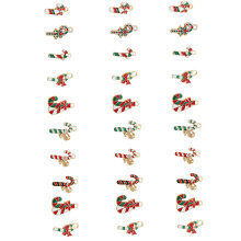 Breloques en forme de canne en alliage, 30/50 pièces, bijoux-30