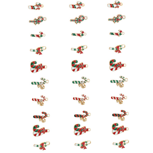 Breloques en forme de canne en alliage, 30/50 pièces, bijoux-30