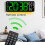 Grande horloge murale LED avec affichage de la température-Vert 7
