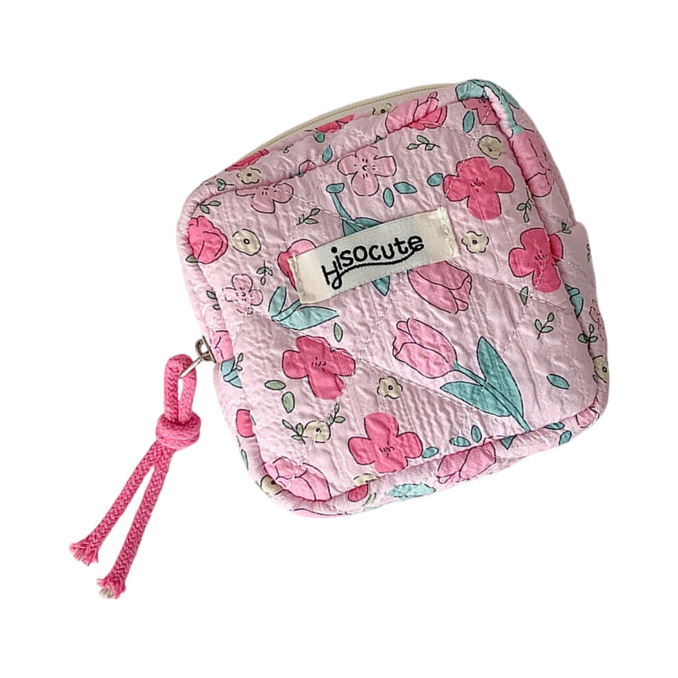 Pink Portable Feminine Hygiene Pouches Convenient- Flowers