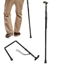 Tragbarer, leichter Gehstock zur Unterstützung der Mobilität, faltbarer Gehstock mit ergonomischem Griff und Handschlaufe, höhenverstellbar,