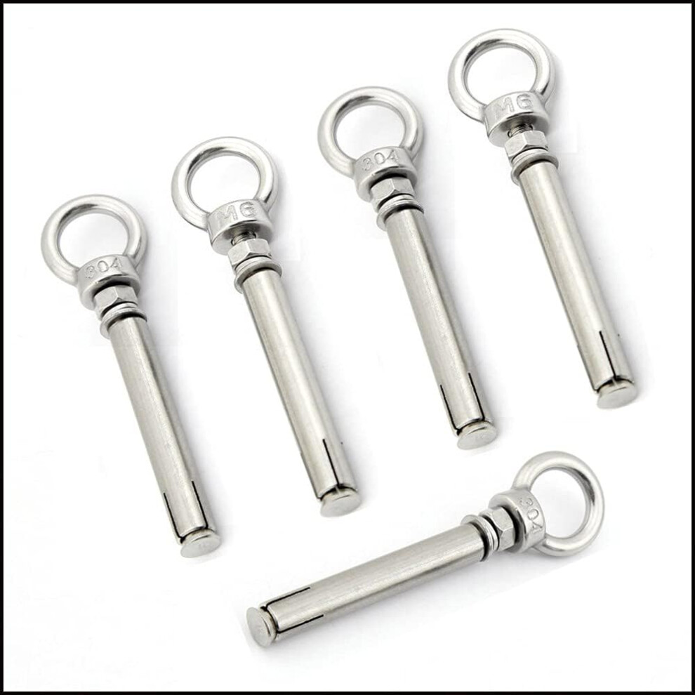 Heavy Duty Expansion Bolts, Stainless Steel Ring Lifting Anchor Fastener, Eyebolt For Concrete Brick Wall, Ceiling Hook Fixtures, 304 Stainless Steel, 9454554516288